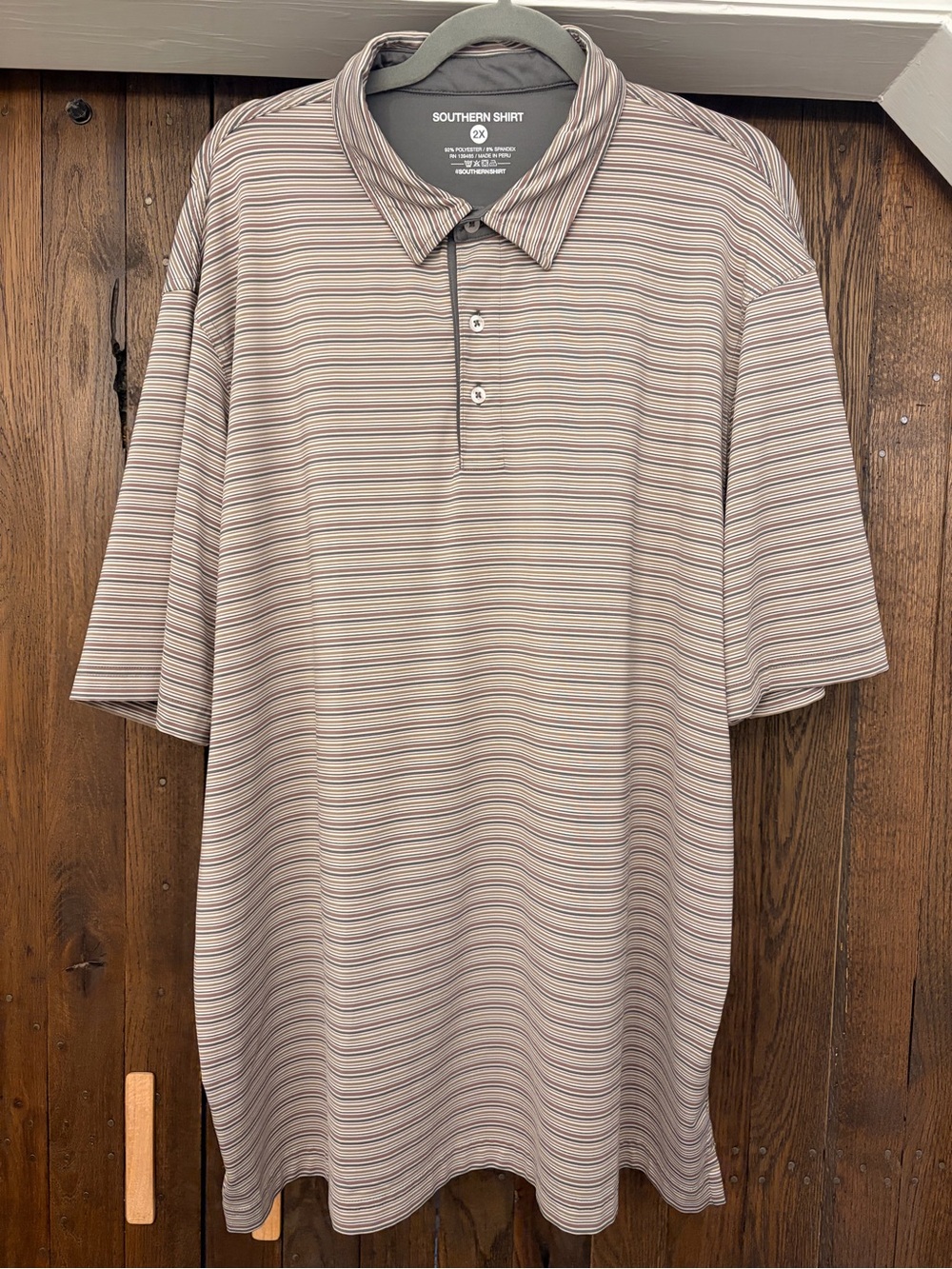 The Southern Shirt Company Beige Striped Polo